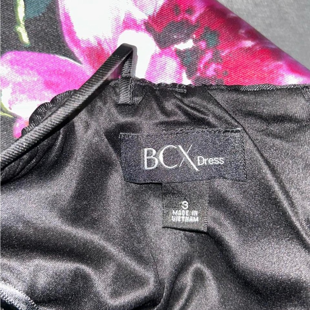 BCX Black Dress with Pink and Yellow Floral Design - Picture 4 of 4